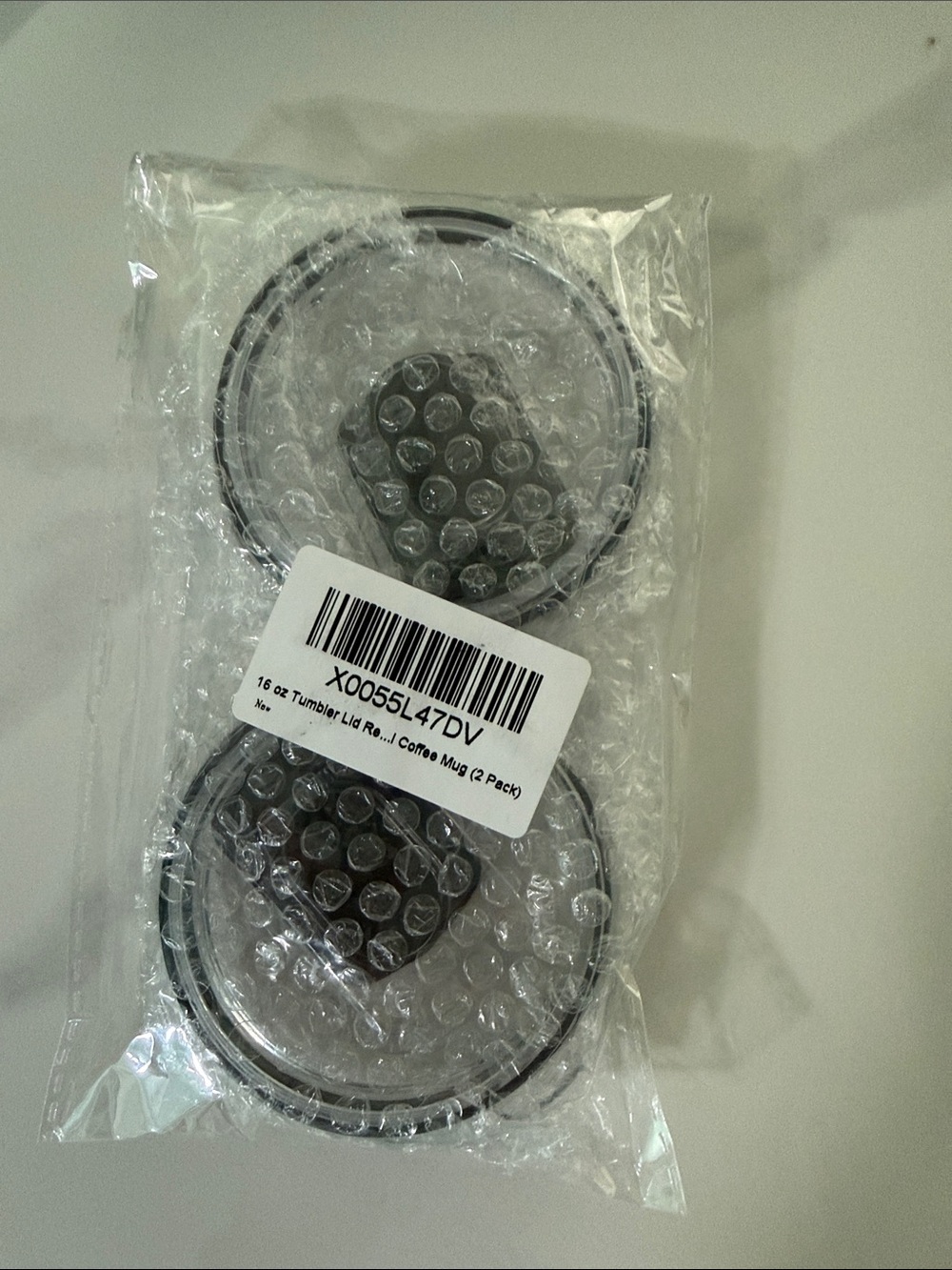 Clear Replacement Tumbler Lids with Black Seal (2 Pack)